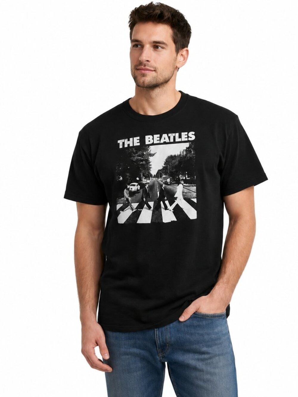 Vintage The Beatles Abbey Road Graphic Tee XXL/Iconic Band Shirt Black Rock